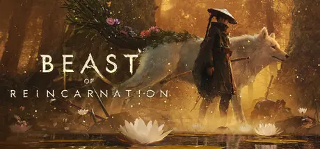 Official Beast of Reincarnation key art showing Emma and Koo in a nature-reclaimed world.